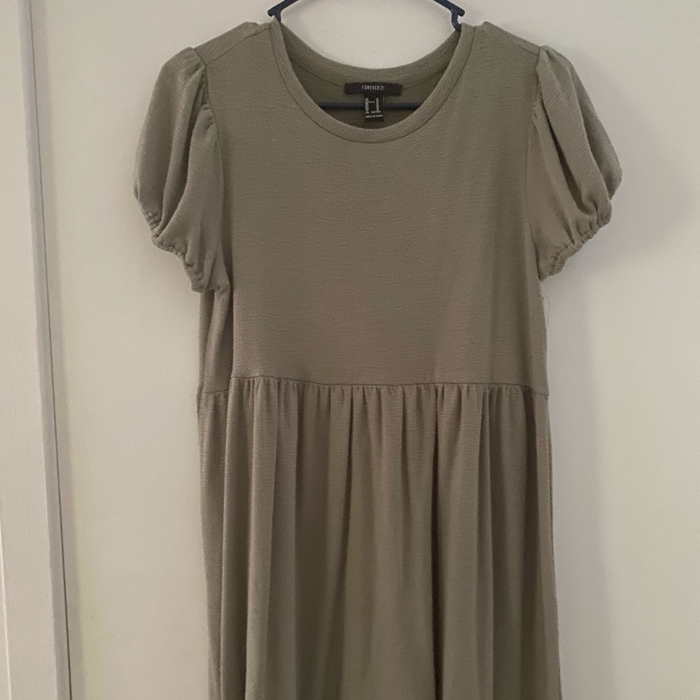 Forever 21 Olive Green Babydoll Dress